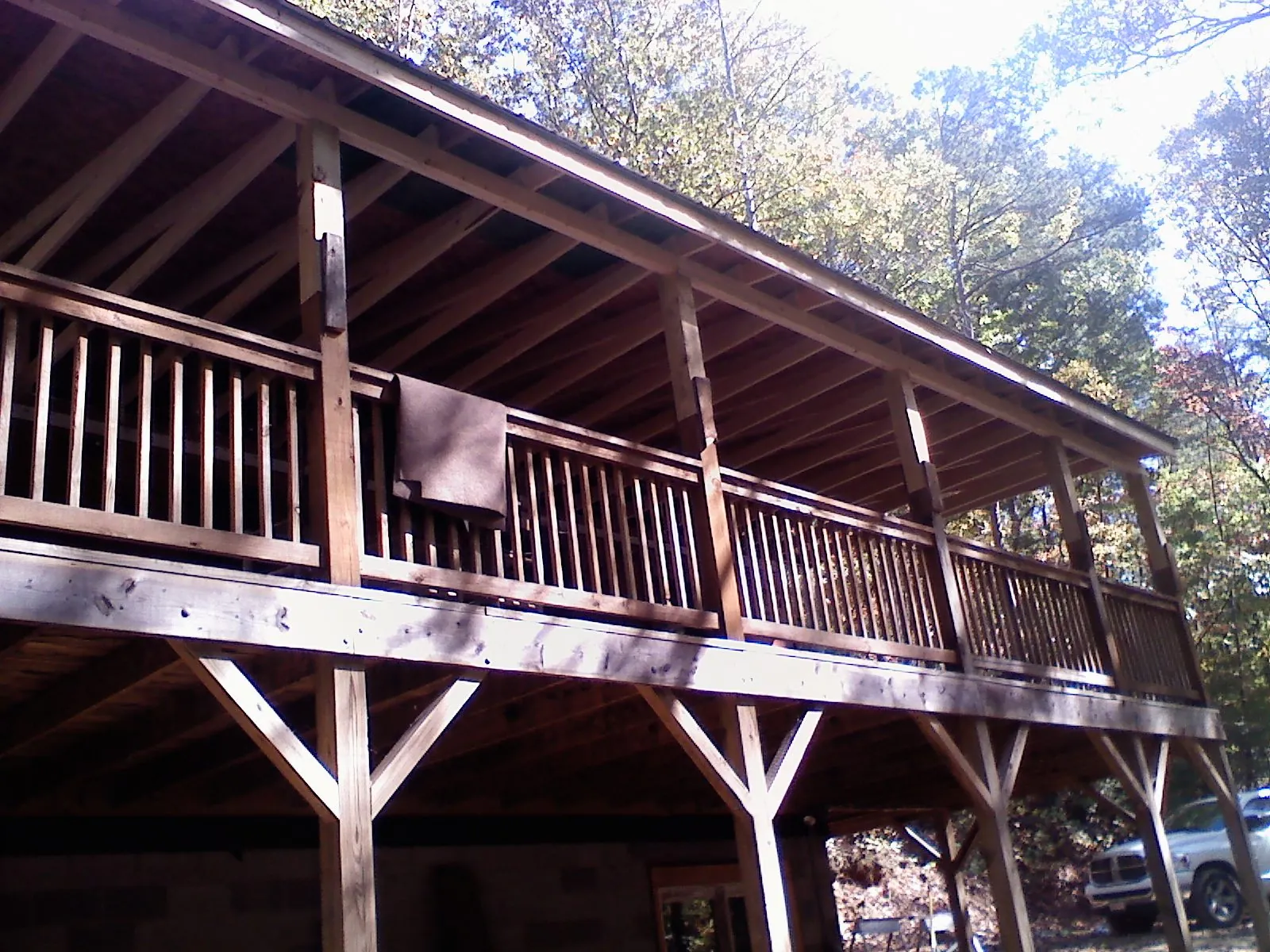 Timber framing under a new elevated porch and deck — Roof Leak Repair in Brookshire by Roofing Brothers